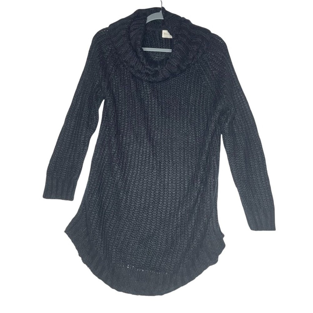 Dreamers by Debut Black Cowl Neck Ribbed Knit Sweater C7354 Small